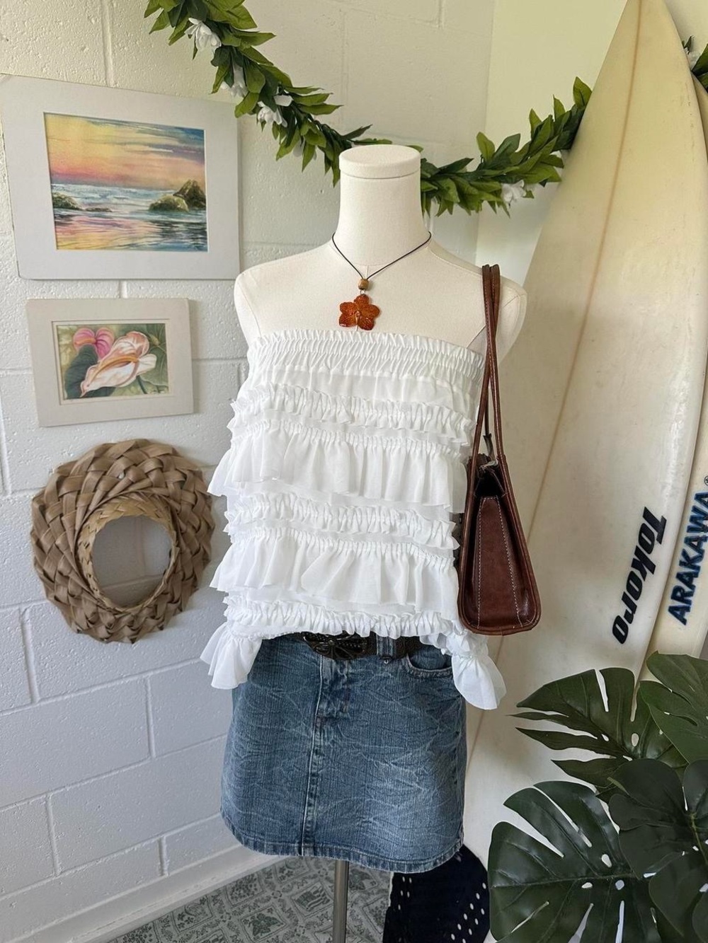white ruffle skirt